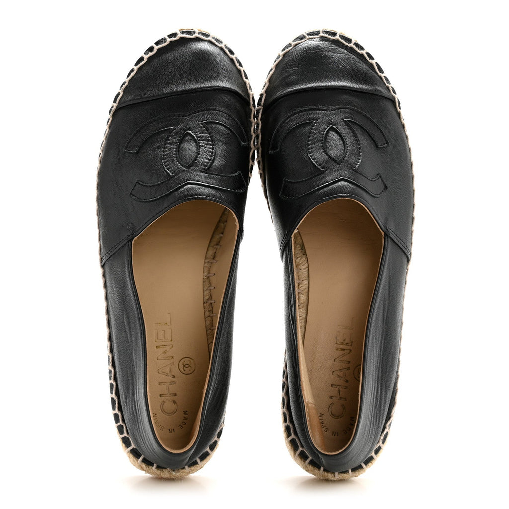 CHANEL ESPADRILLES LAMBSKIN BLACK