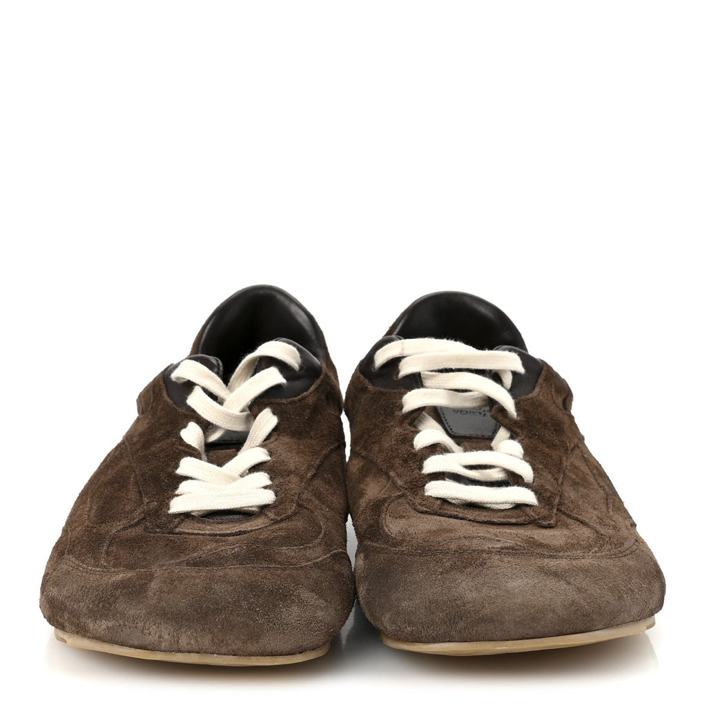 BOTTEGA VENETA ORBIT FLASH SUEDE SNEAKERS BEIGE & GREEN
