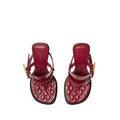 Burberry Ronda Leather Thong Sandals - Red