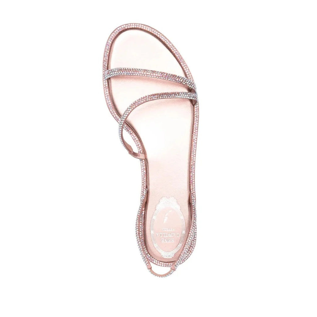 René Caovilla Round-Toe Flat Sandal - Pink