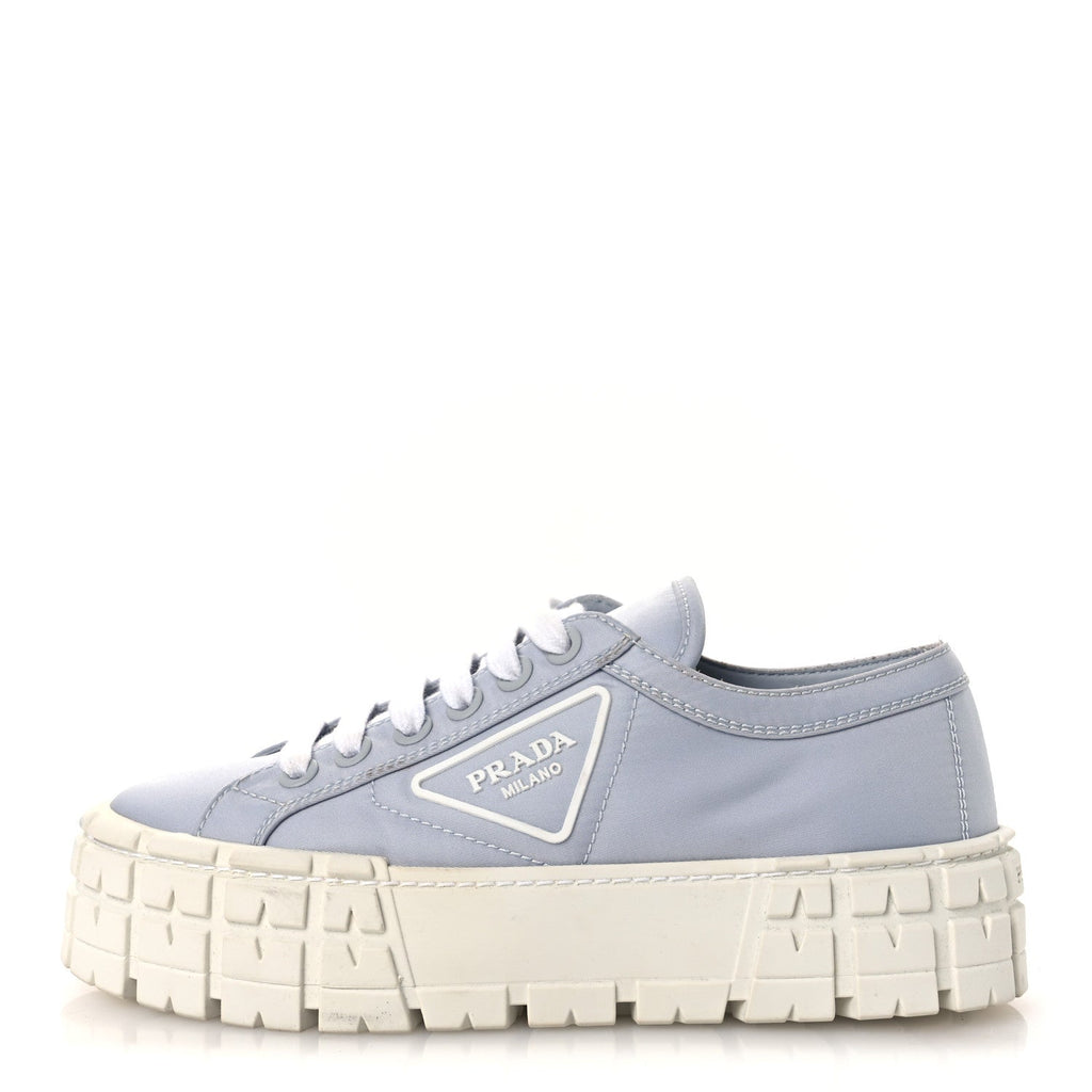 PRADA RE-NYLON GABARDINE TRIANGLE LOGO DOUBLE WHEEL SNEAKERS GREEN