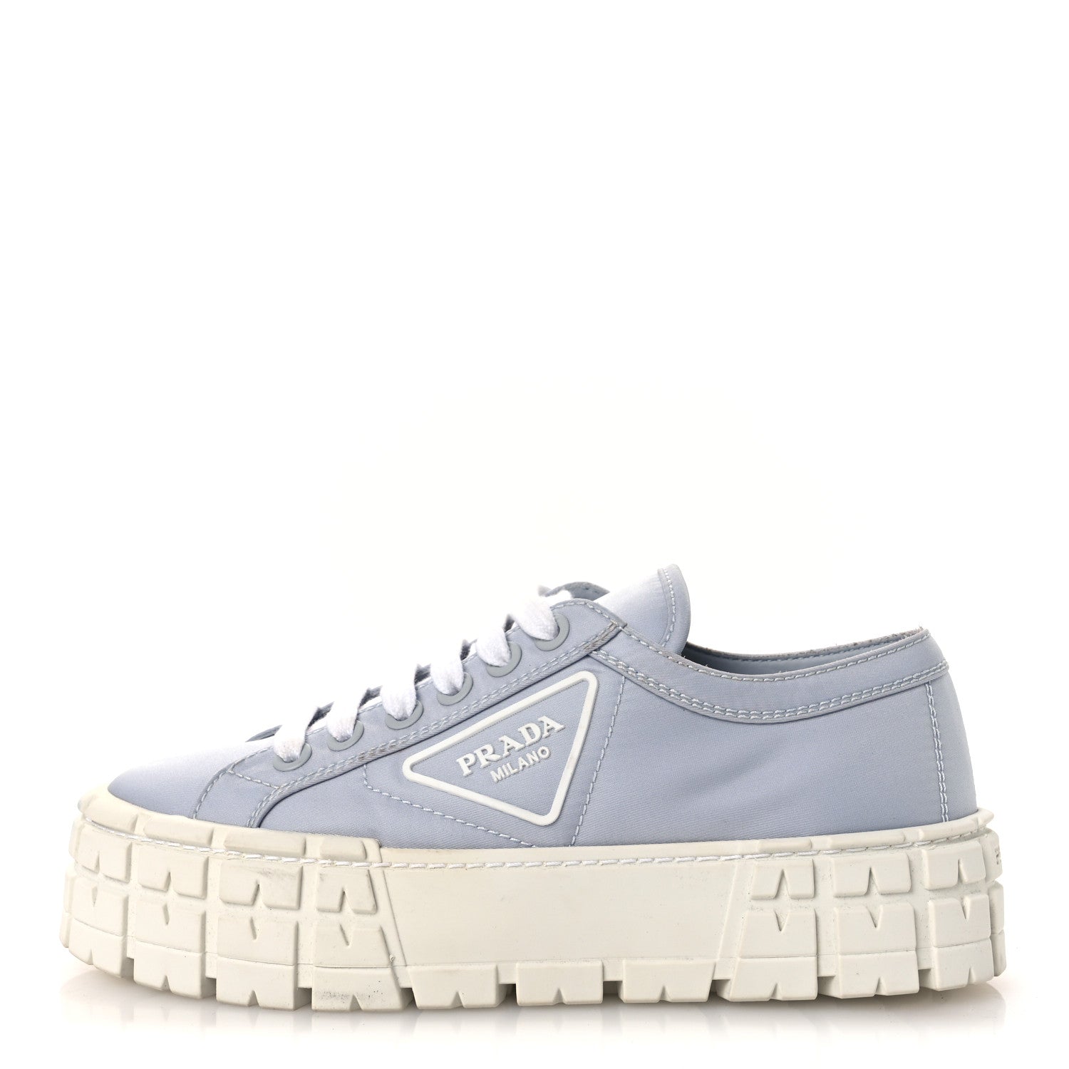 PRADA RE-NYLON GABARDINE TRIANGLE LOGO DOUBLE WHEEL SNEAKERS GREEN