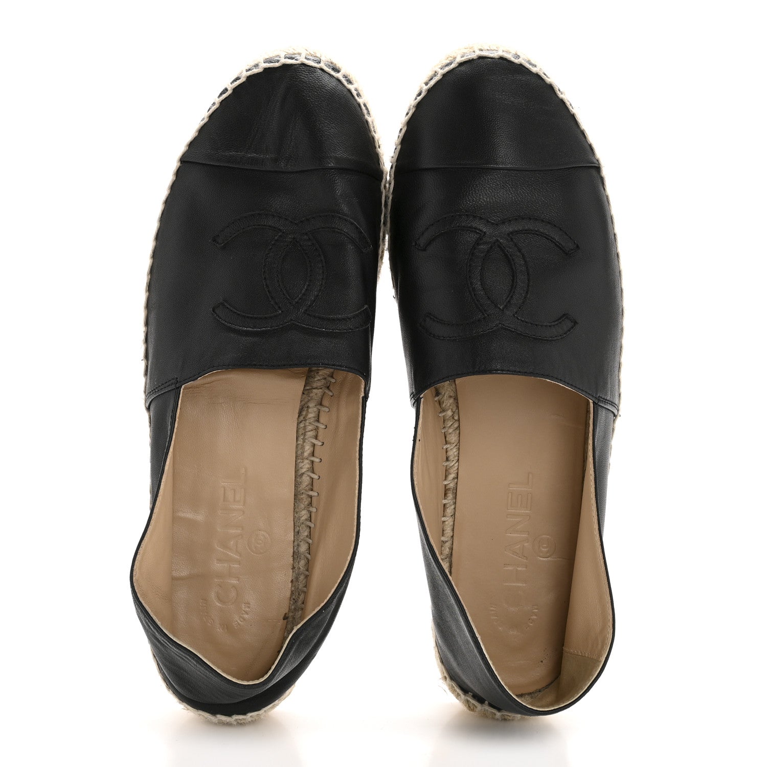 CHANEL ESPADRILLES LAMBSKIN BLACK