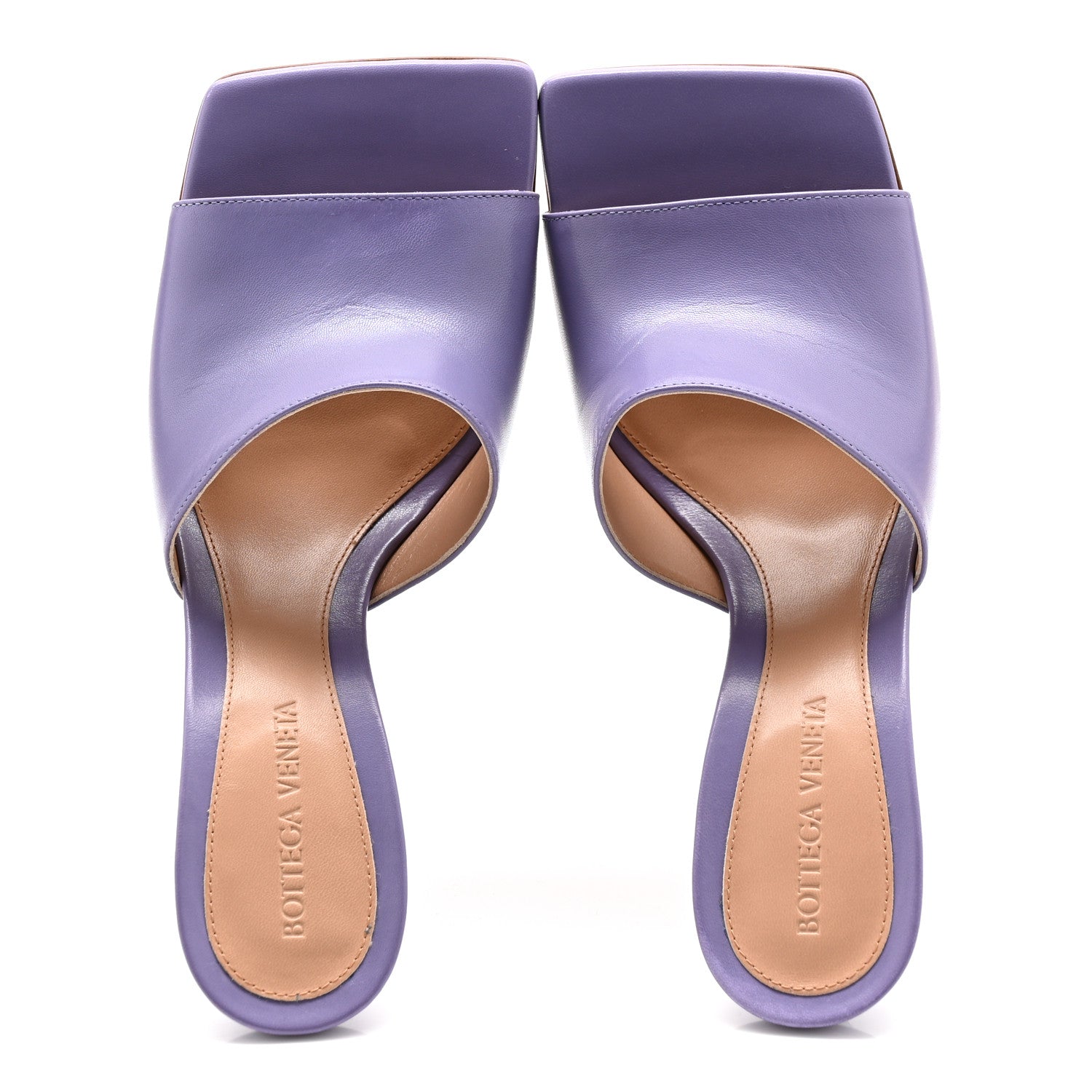 BOTTEGA VENETA LAMBSKIN STRETCH MULE SANDALS PINK