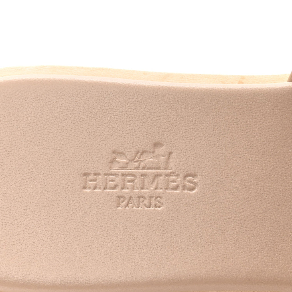 HERMES SANDAL CHYPRE SUEDE GOATSKIN BEIGE ARGILE
