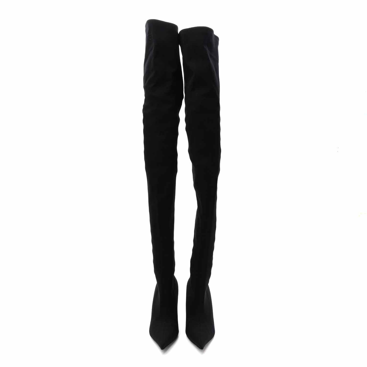 BALENCIAGA KNIFE THIGH HIGH BOOTS BLACK