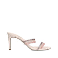 René Caovilla Satin Chandelier Heeled Mule 80 - Light Pink/Nude