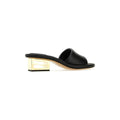 Fendi 45mm Baguette Metallic Leather Mules - Black