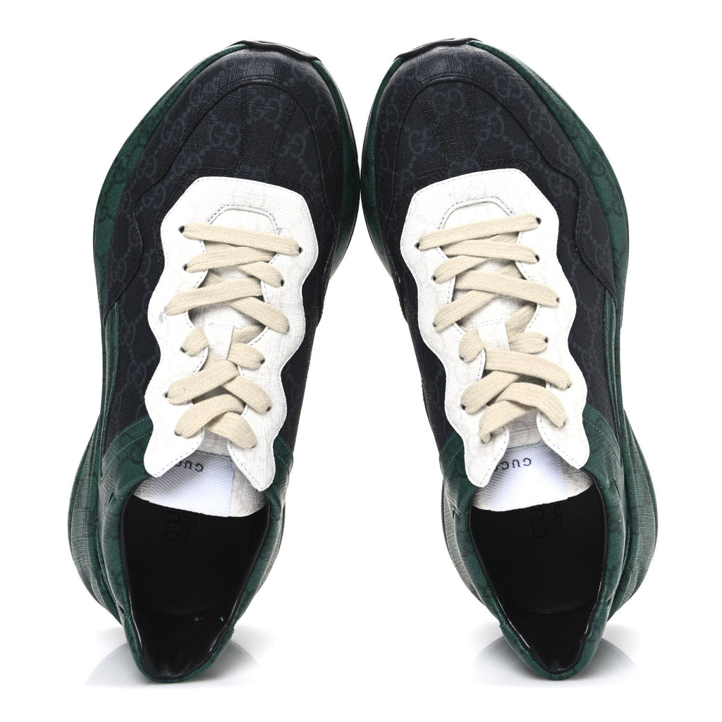 GUCCI GG SUPREME MONOGRAM RHYTON SNEAKERS BLACK & GREY
