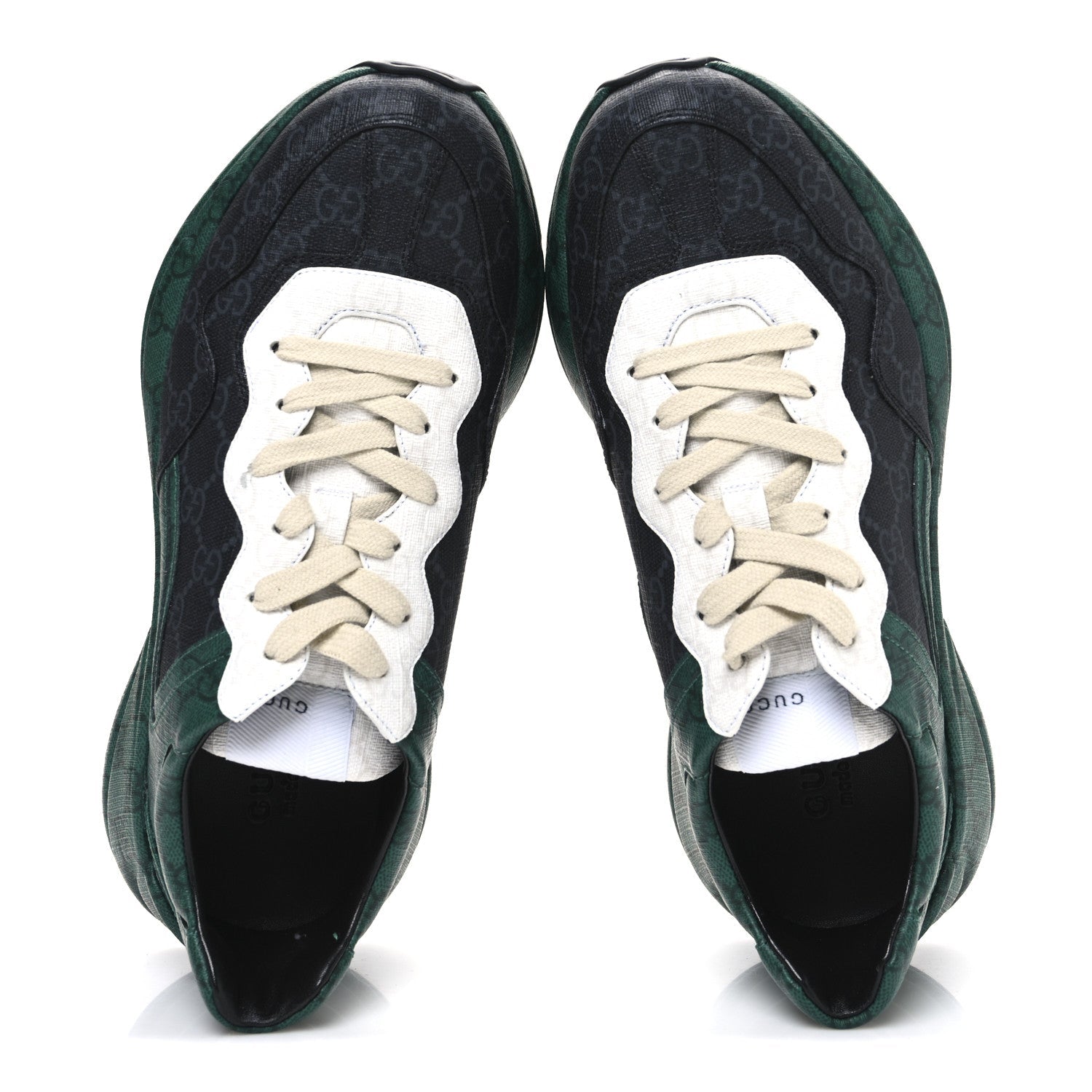 GUCCI GG SUPREME MONOGRAM RHYTON SNEAKERS BLACK & GREY