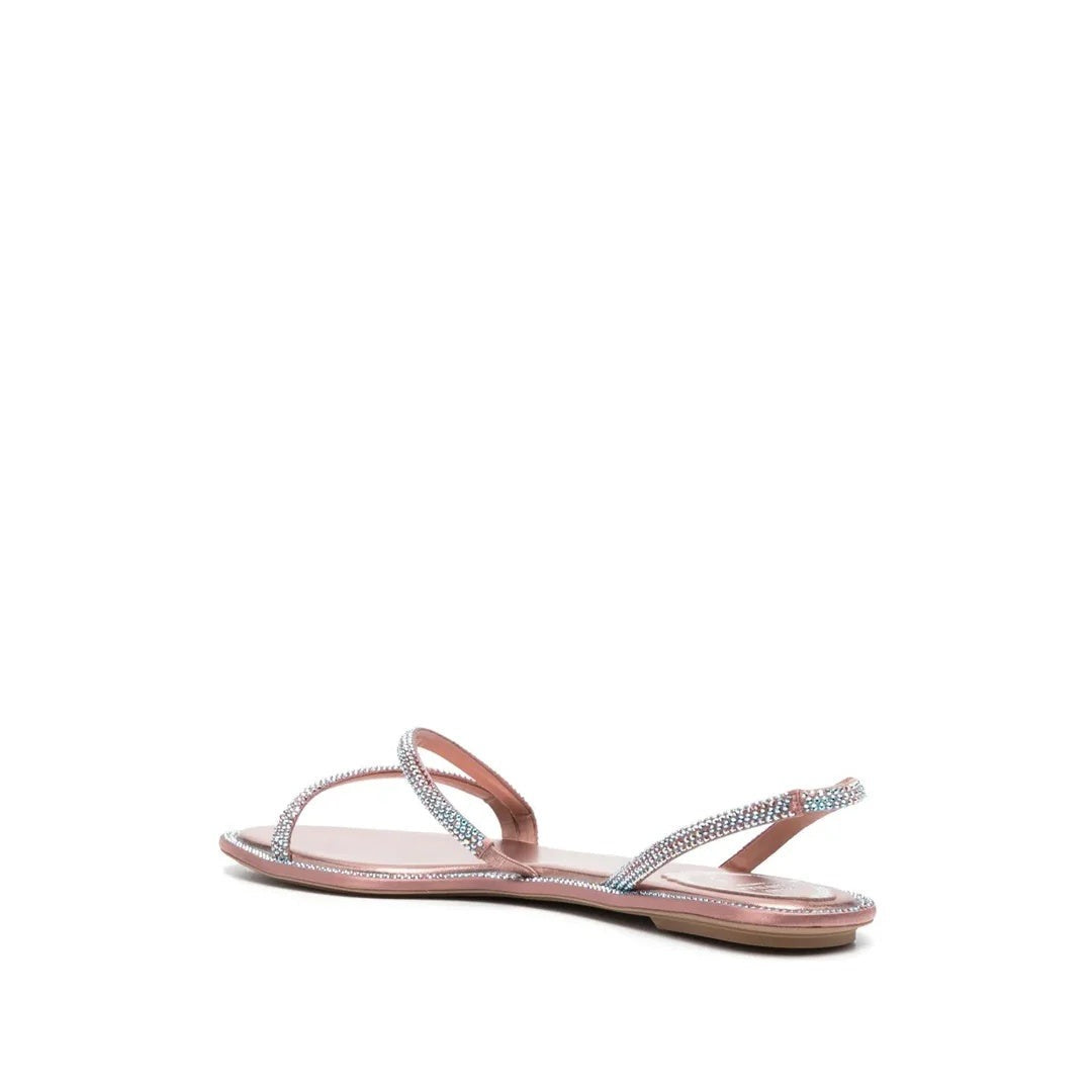 René Caovilla Flat Sandal - Pink/Crystal