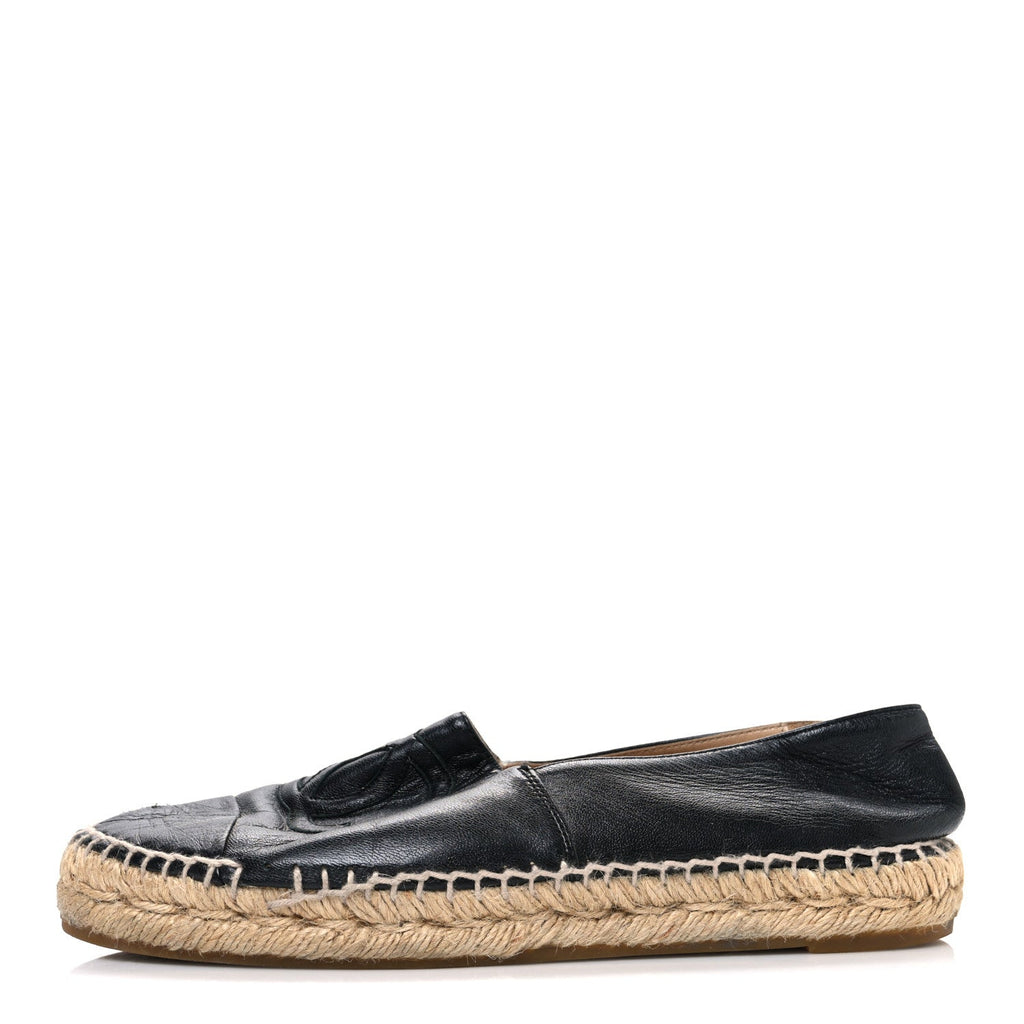 CHANEL ESPADRILLES LAMBSKIN BLACK