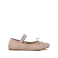 Miu Miu Embroidered Mesh Ballerinas - Pink/Nude