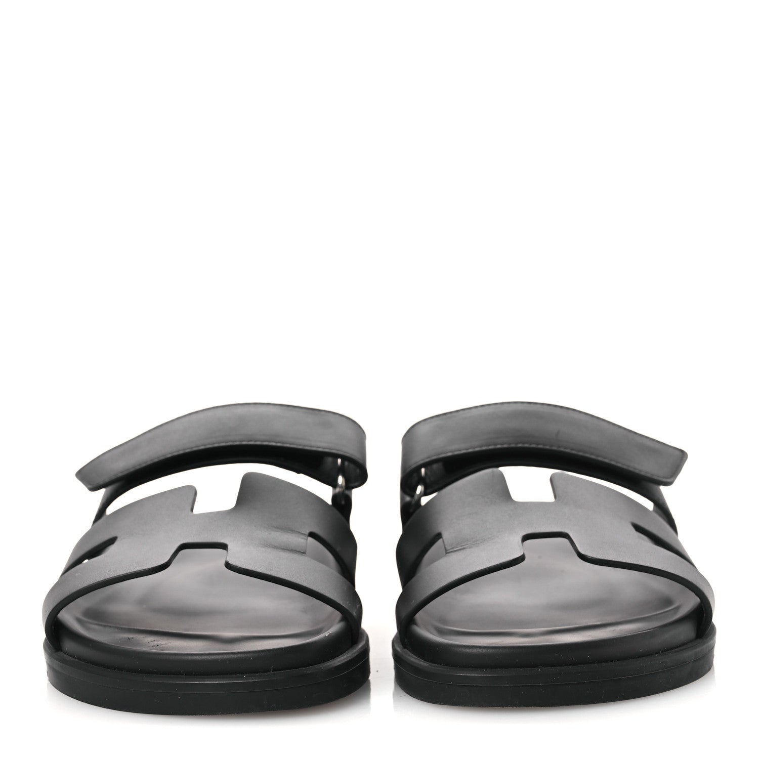 HERMES CHYPRE SANDALS CALFSKIN BLACK