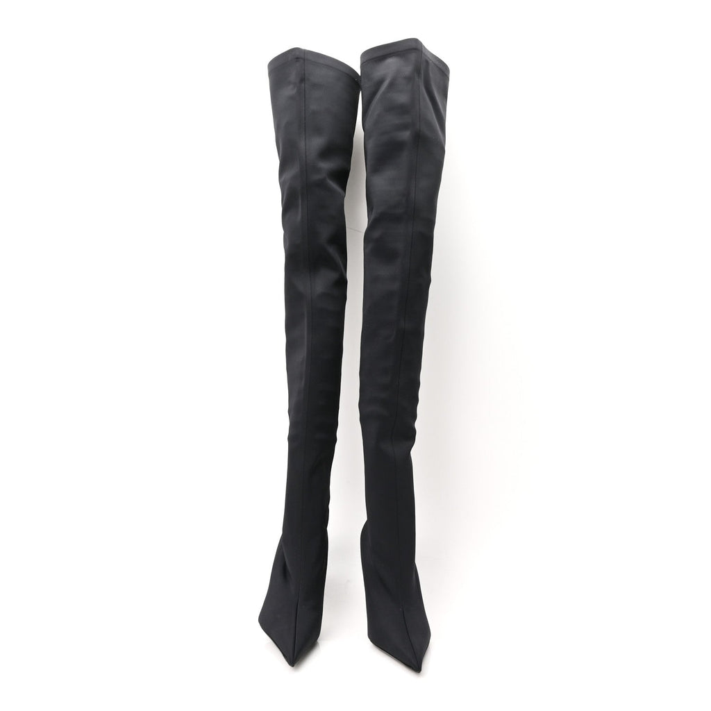 BALENCIAGA KNIFE THIGH HIGH BOOTS BLACK