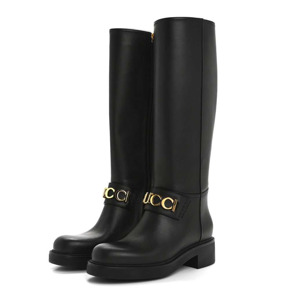 JIMMY CHOO CAMIE OVER THE KNEE BOOTS BLACK