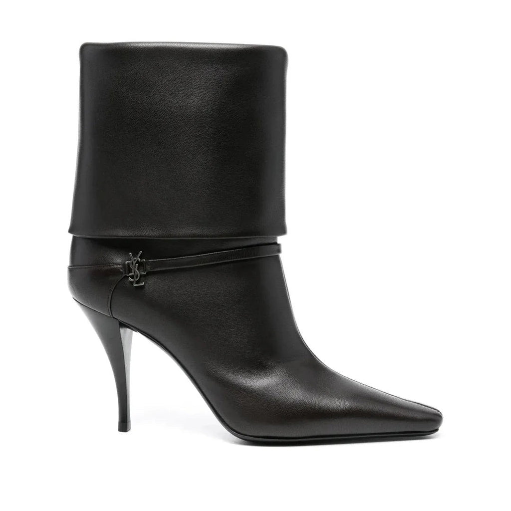 Saint Laurent 85mm Folded Boots - Black