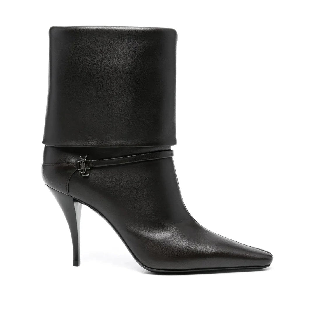 Saint Laurent 85mm Folded Boots - Black