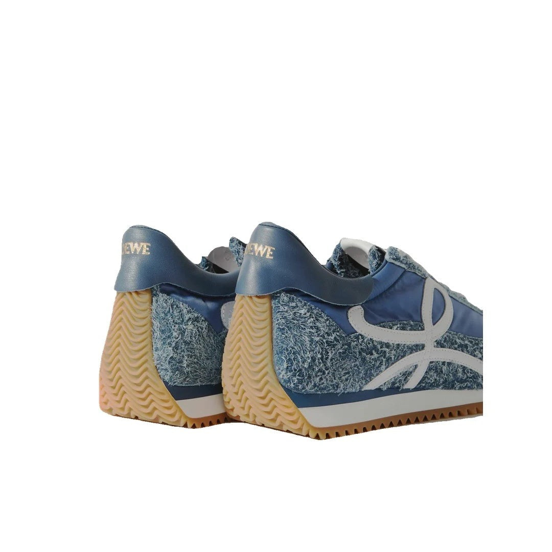 Loewe Flow Runner Nylon and Suede Black/White - Blue