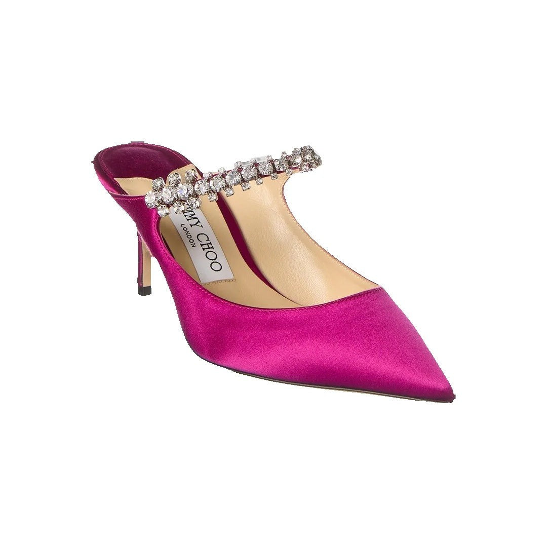 Jimmy Choo Bing 65 Satin Mule Ballet - Fuchsia/Hot Pink