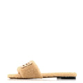 FENDI SHEARLING FF BAGUETTE SLIDE SANDAL BEIGE NATURALE BEIGE