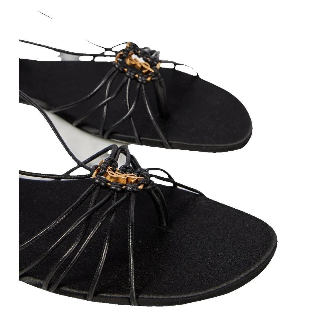 Saint Laurent Suede Babylone Slippers - Black