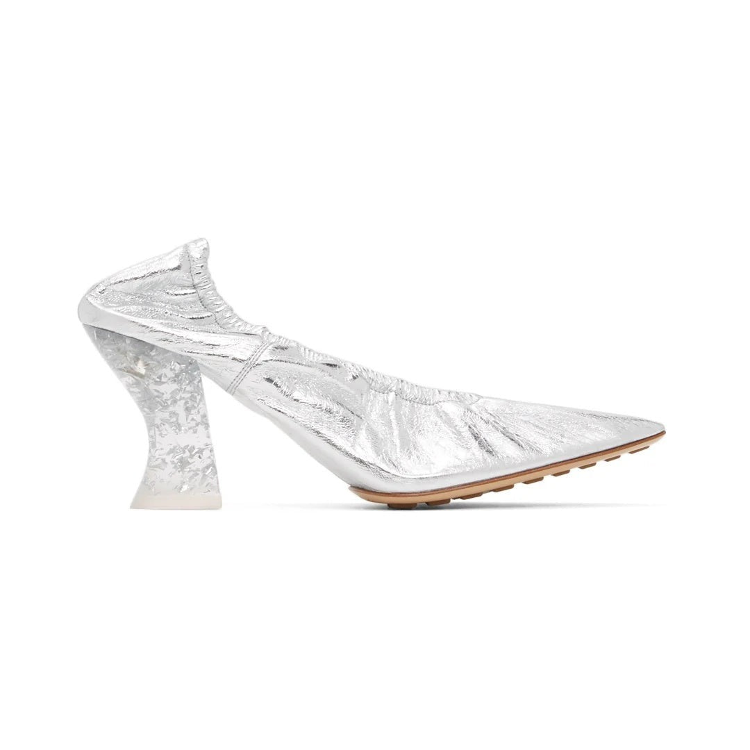 Bottega Veneta Almond 75Mm Pumps - Silver