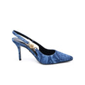 Versace Printed Pumps - Blue Denim