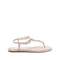 René Caovilla Butterflower Crystal Ivory Sandal - Nude
