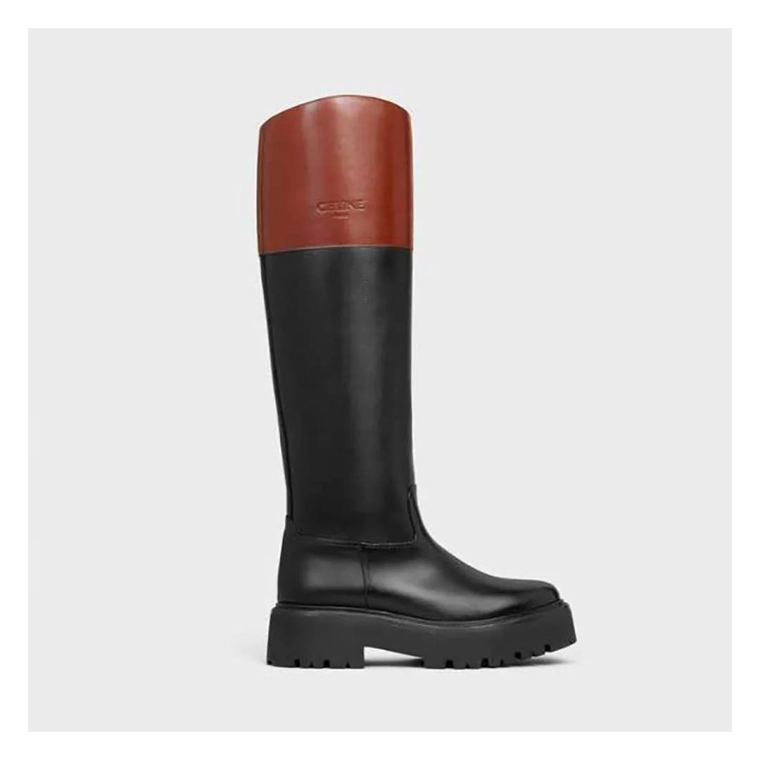 Celine Bulky Cropped Boot - Black/Brown two-tone