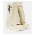 Givenchy Shark Lock 85mm Leather Boots - Cream/Ivory