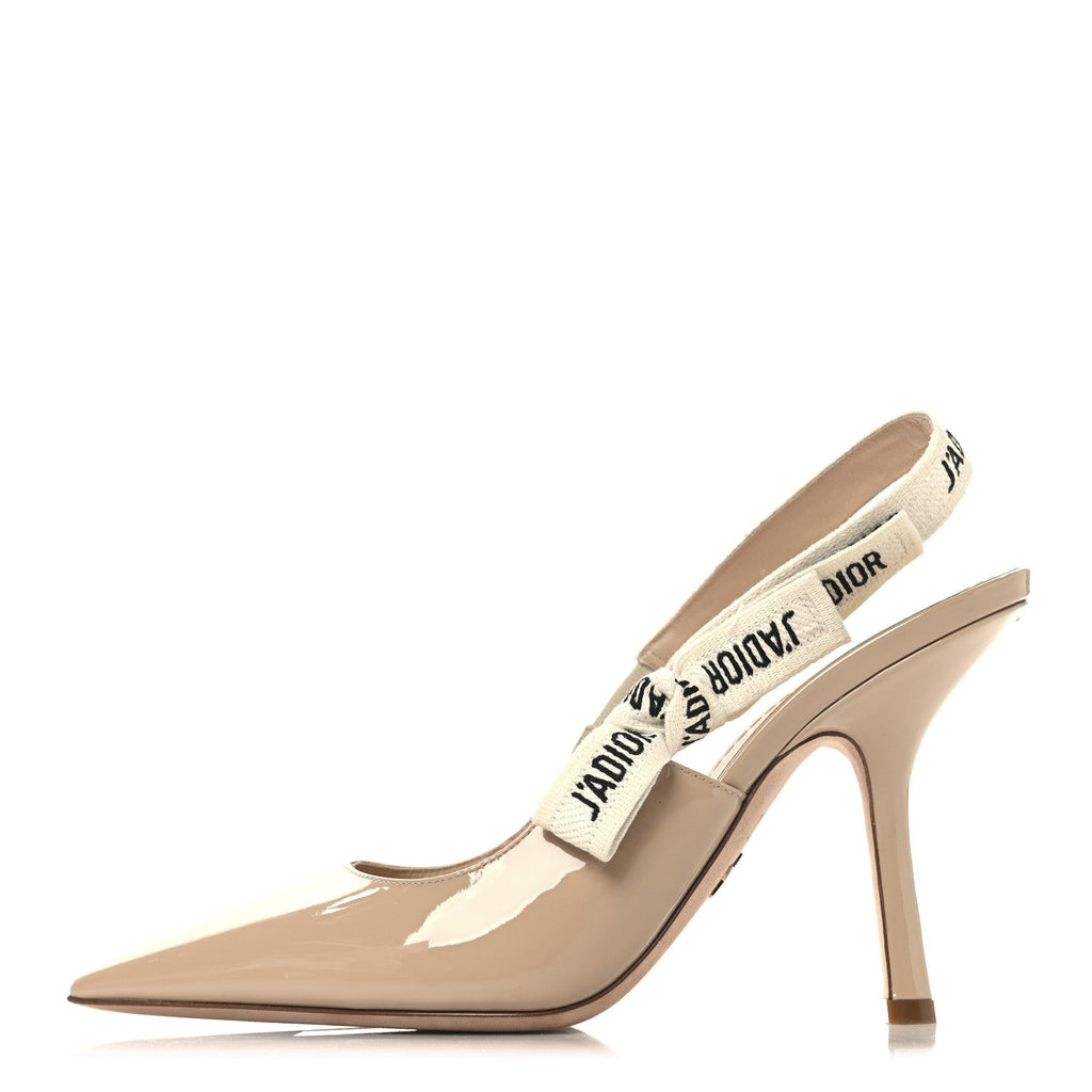 CHRISTIAN DIOR PATENT RIBBON J'ADIOR SLINGBACK 65MM PUMP NUDE & PINK