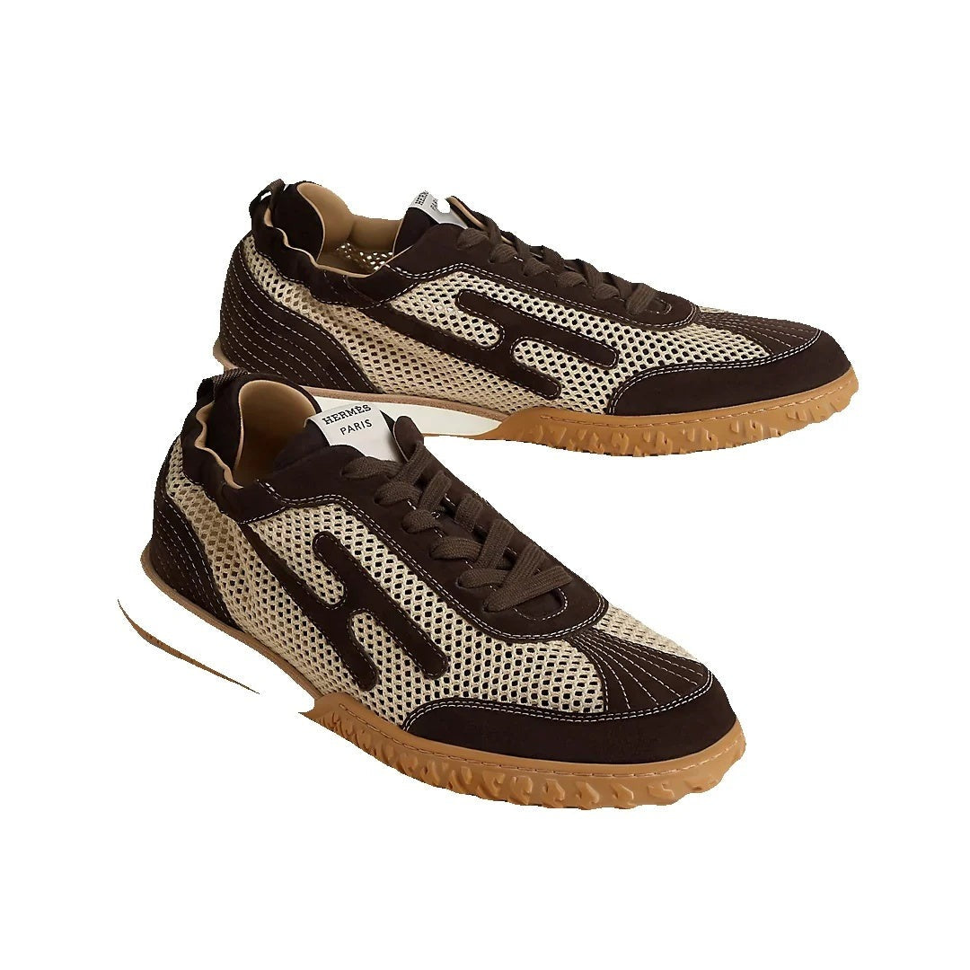 Hermès Jet Sneaker - Brown/Beige Mesh