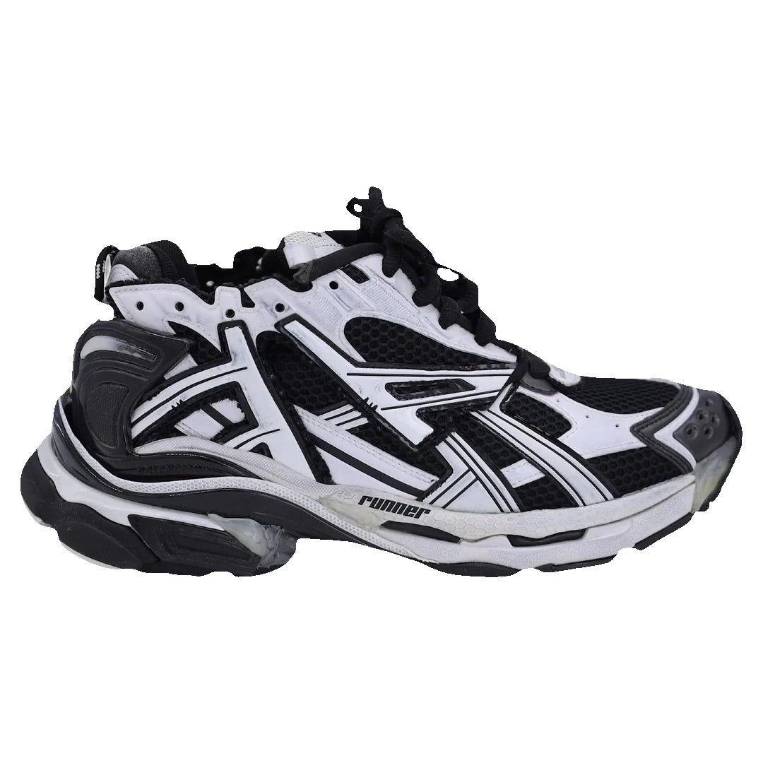 Balenciaga White Polyurethane Chunky Sneakers - Black/White Runner