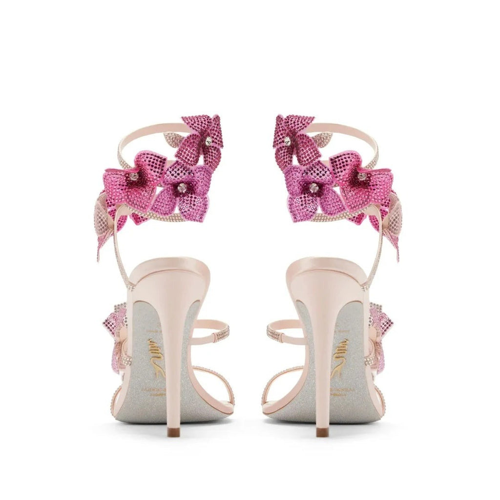 René Caovilla Floriane Sandal Blue Lace - Pink