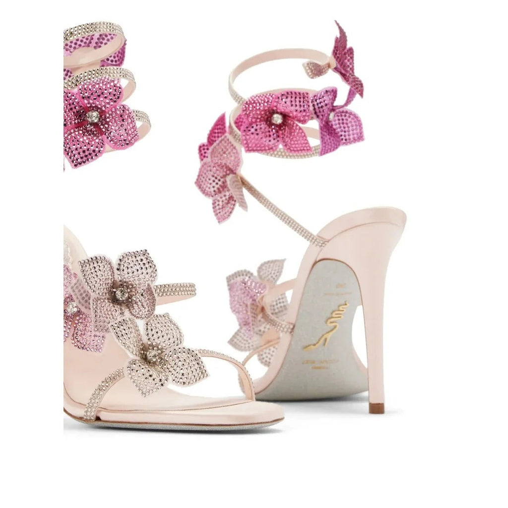 René Caovilla Floriane Sandal Blue Lace - Pink
