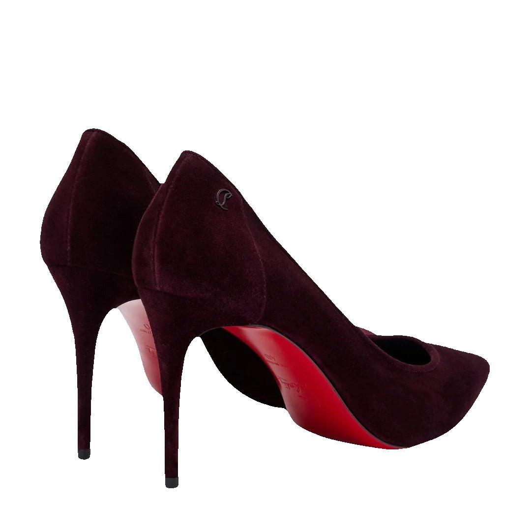 Christian Louboutin 85mm Sporty Kate Suede Sole Pumps - Burgundy