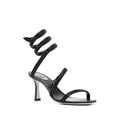 René Caovilla Thong Sandal Leather - Black (heeled spiral sandal, different model)