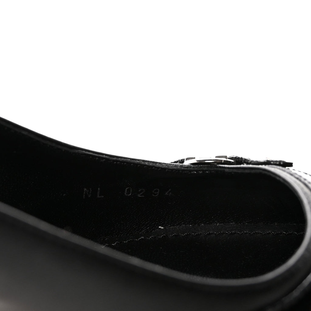 LOUIS VUITTON LAMBSKIN PATENT ROMY SLINGBACK PUMPS BLACK
