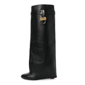 GIVENCHY BOX CALFSKIN SHARK LOCK PANT BOOT NATURAL BLACK