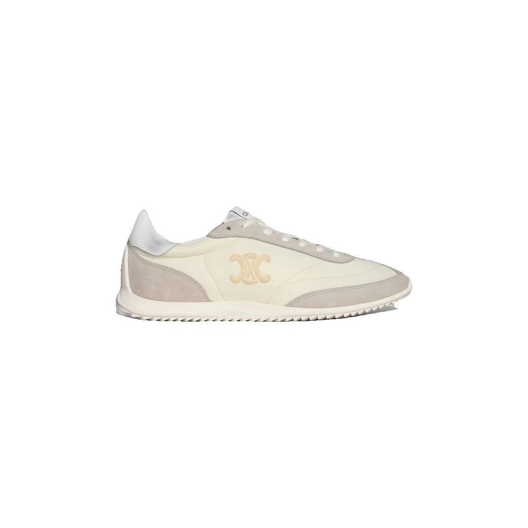 Celine Triomphe Nylon Suede Sneaker - Cream/Beige