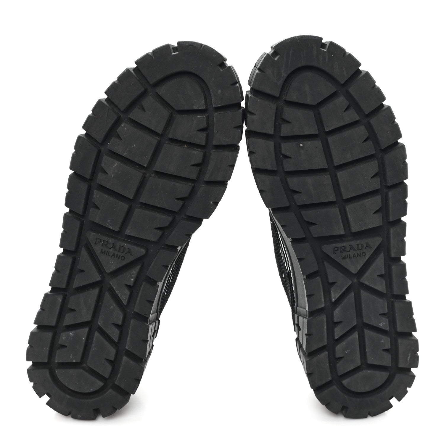PRADA RE-NYLON GABARDINE TRIANGLE LOGO DOUBLE WHEEL SNEAKERS BLACK