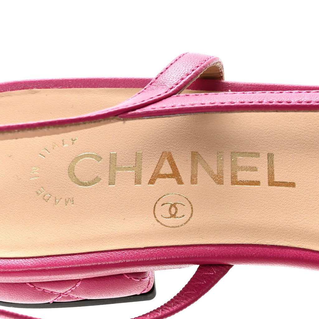 CHANEL LAMBSKIN PATENT CAP TOE CC SLINGBACK FLAT BEIGE BEIGE WITH BLACK CAP TOE (FLAT)