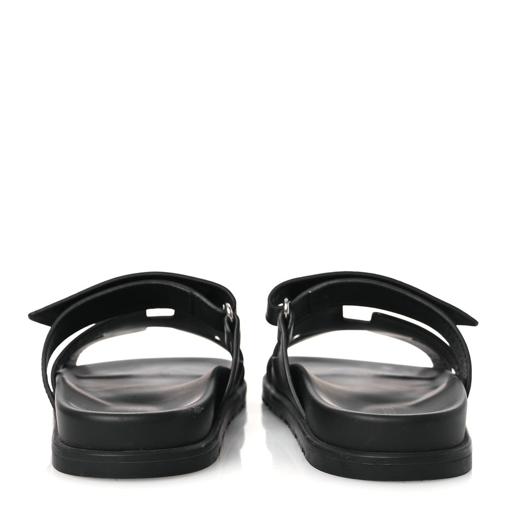 HERMES CHYPRE SANDALS CALFSKIN BLACK