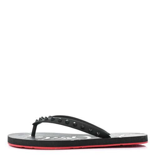 Christian Louboutin Loubi Donna Spike Flip Flops - Black/Red