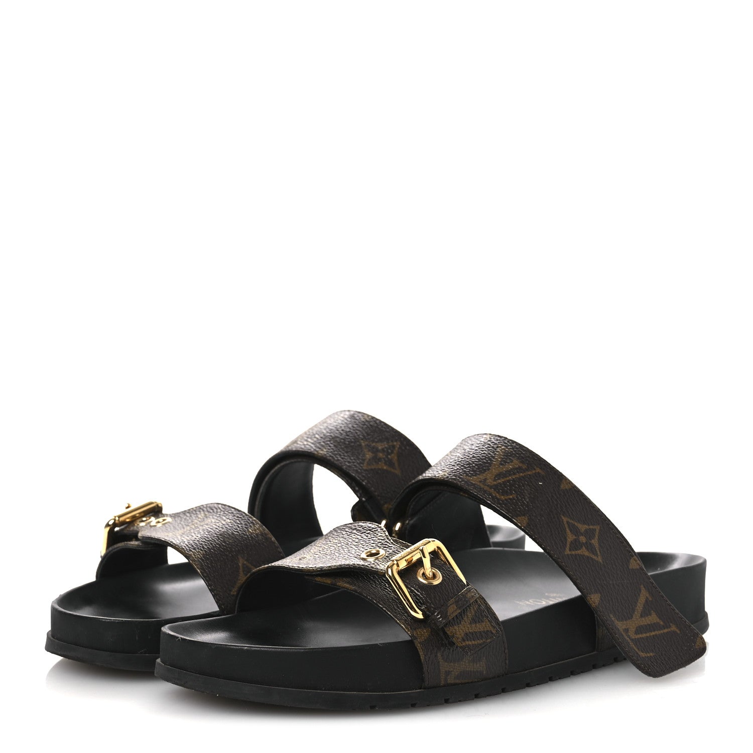 LOUIS VUITTON EMPREINTE BOM DIA MULE SANDALS BROWN MONOGRAM