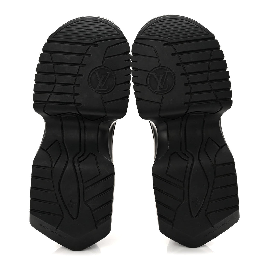 LOUIS VUITTON CALFSKIN MONOGRAM LV ARCHLIGHT . PLATFORM SNEAKER BLACK
