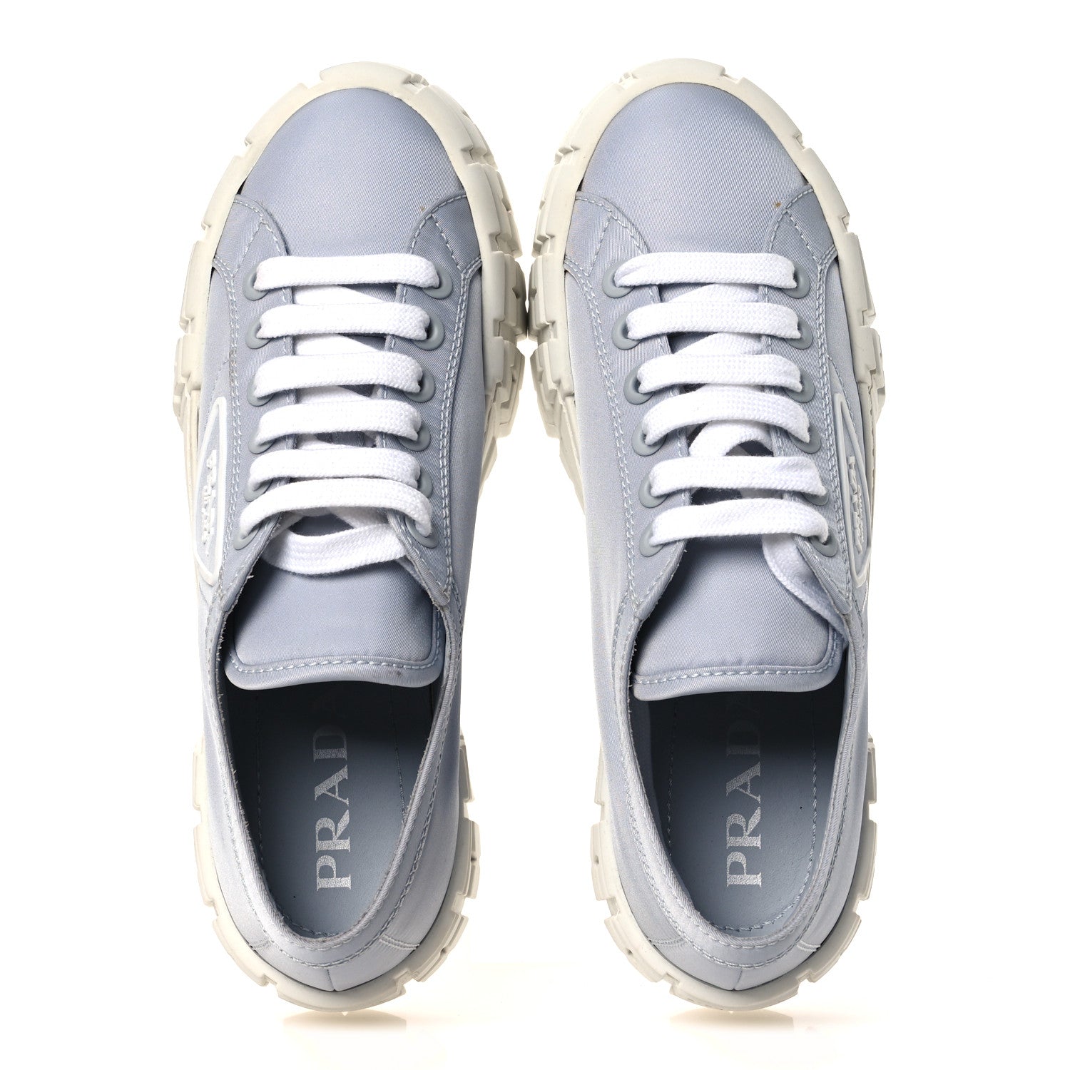 PRADA RE-NYLON GABARDINE TRIANGLE LOGO DOUBLE WHEEL SNEAKERS GREEN