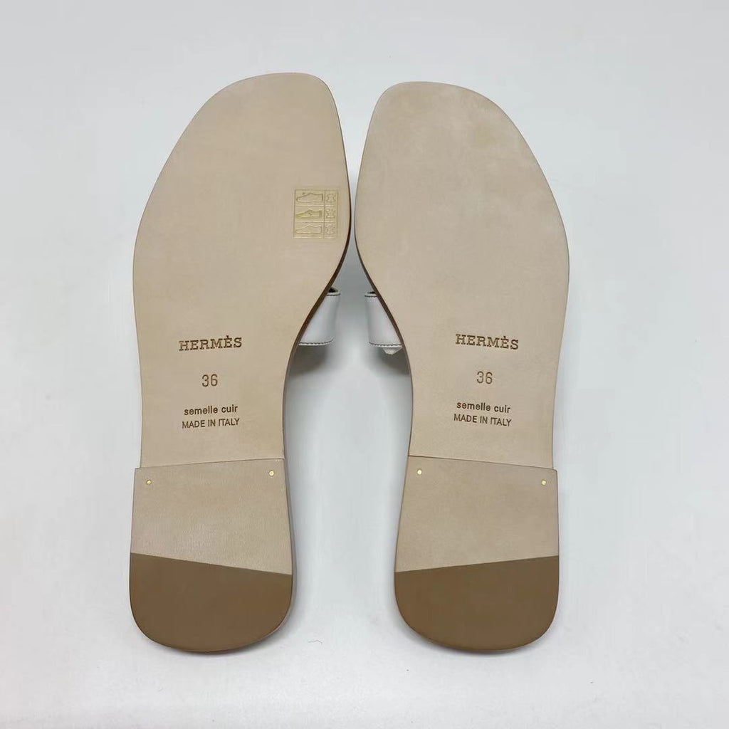 HERMES ORAN SANDAL BLANC