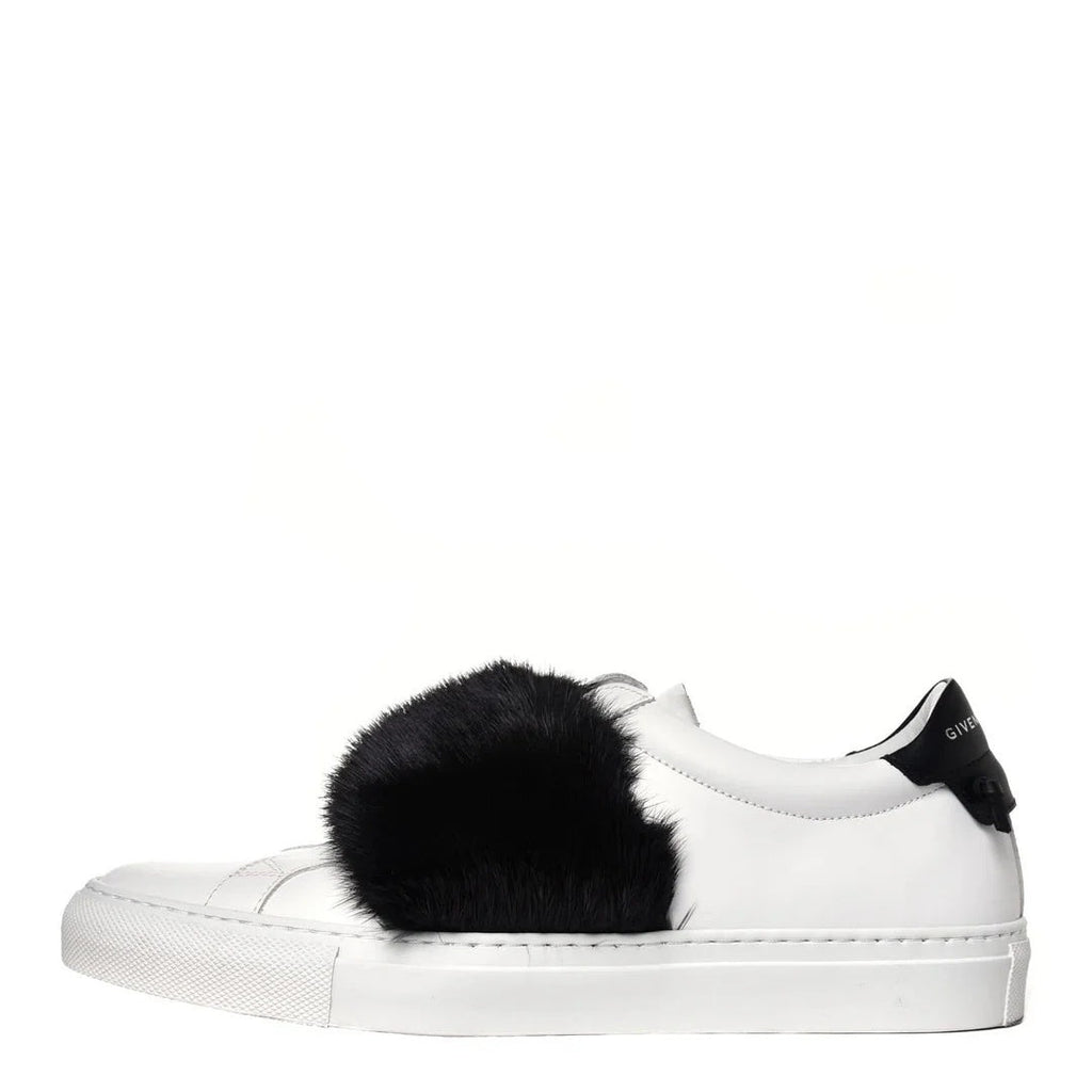 Givenchy Calfskin Mink Fur Urban Street Sneaker White - White/Black